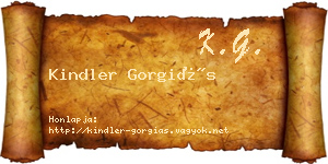 Kindler Gorgiás névjegykártya